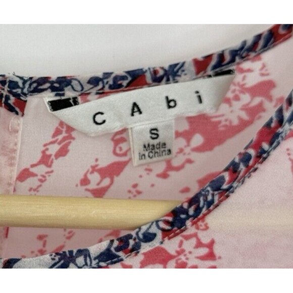 CAbi Women's Coquette Geometric Floral Sheer Top Blouse Size Sm, Preppy Career - Picture 5 of 8